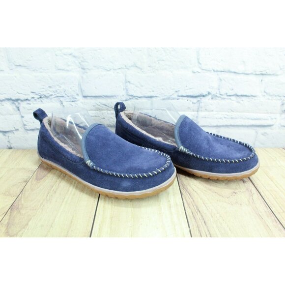 LL Bean Purple Suede Slip-On Fleece Lined Mountain Moccasin Slippers Size 10 M - Picture 3 of 9